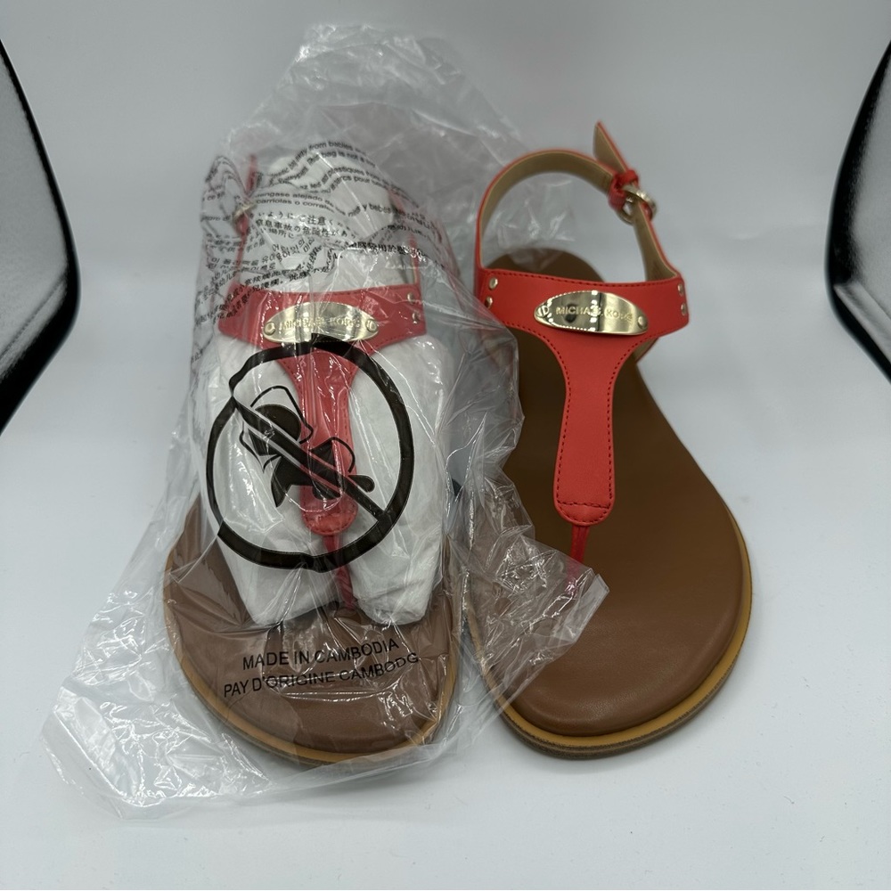 Micheal kors Womens Sea Coral Leather Sandals